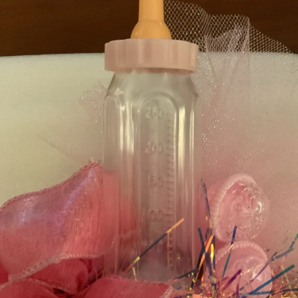 Baby Girl Shower Adorable Mother to Be Headband~Bottle, rattles, Garland, tulle!